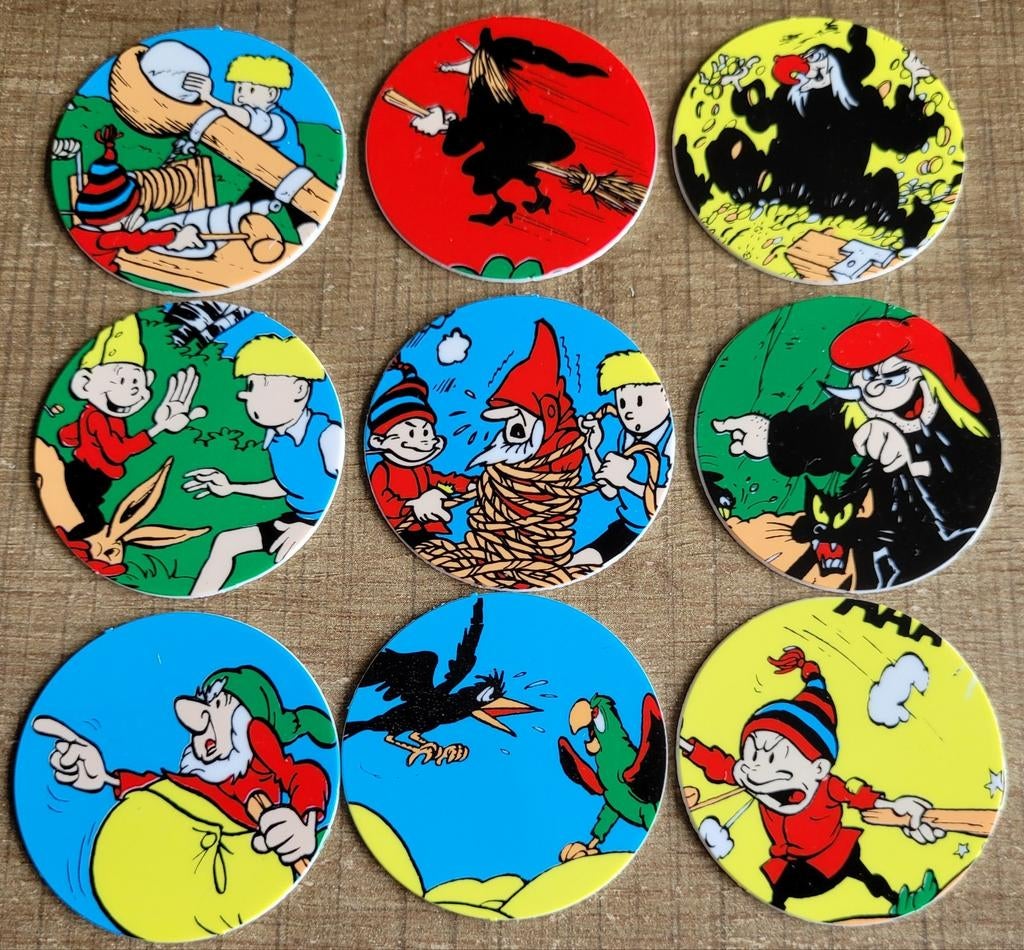 Jommeke - Op heksenjacht: 9 flippo's, Verzamelen, Ophalen of Verzenden, Overige figuren, Zo goed als nieuw, Plaatje, Poster of Sticker