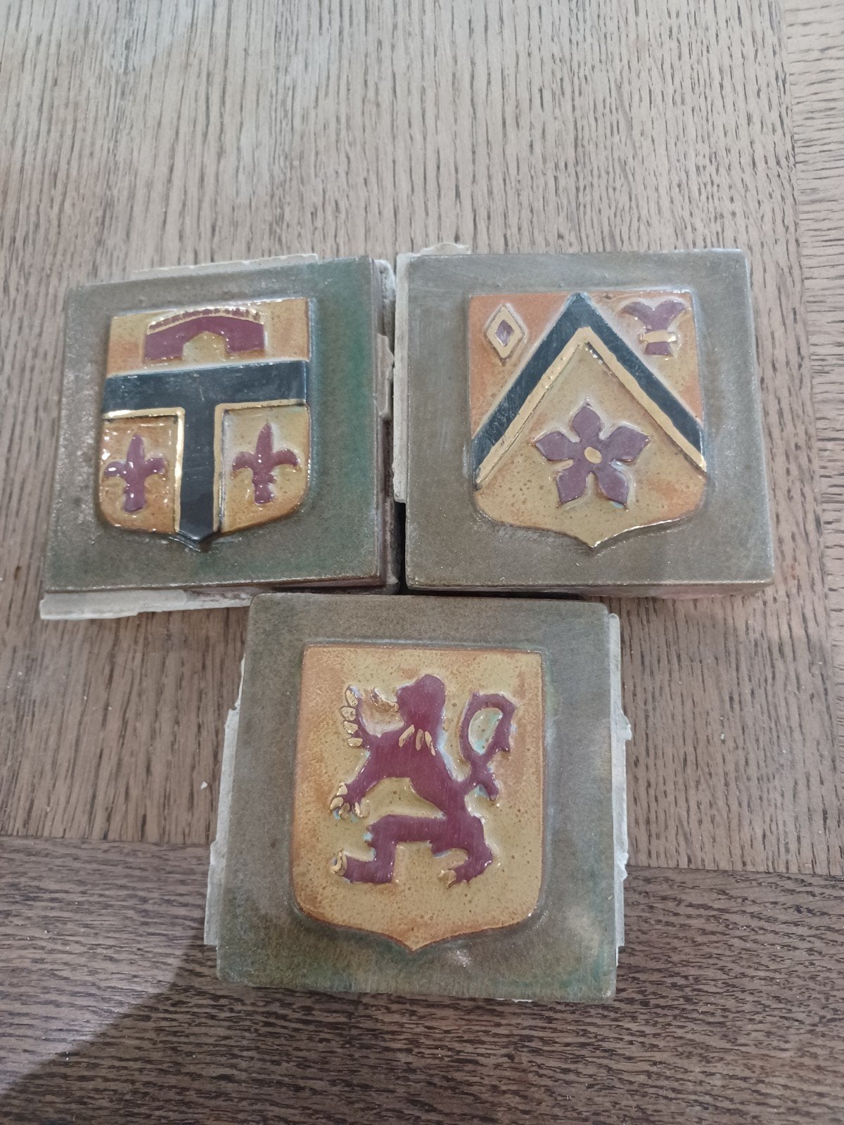 3 antieke tegeltjes met tekening, Ophalen of Verzenden, Zo goed als nieuw