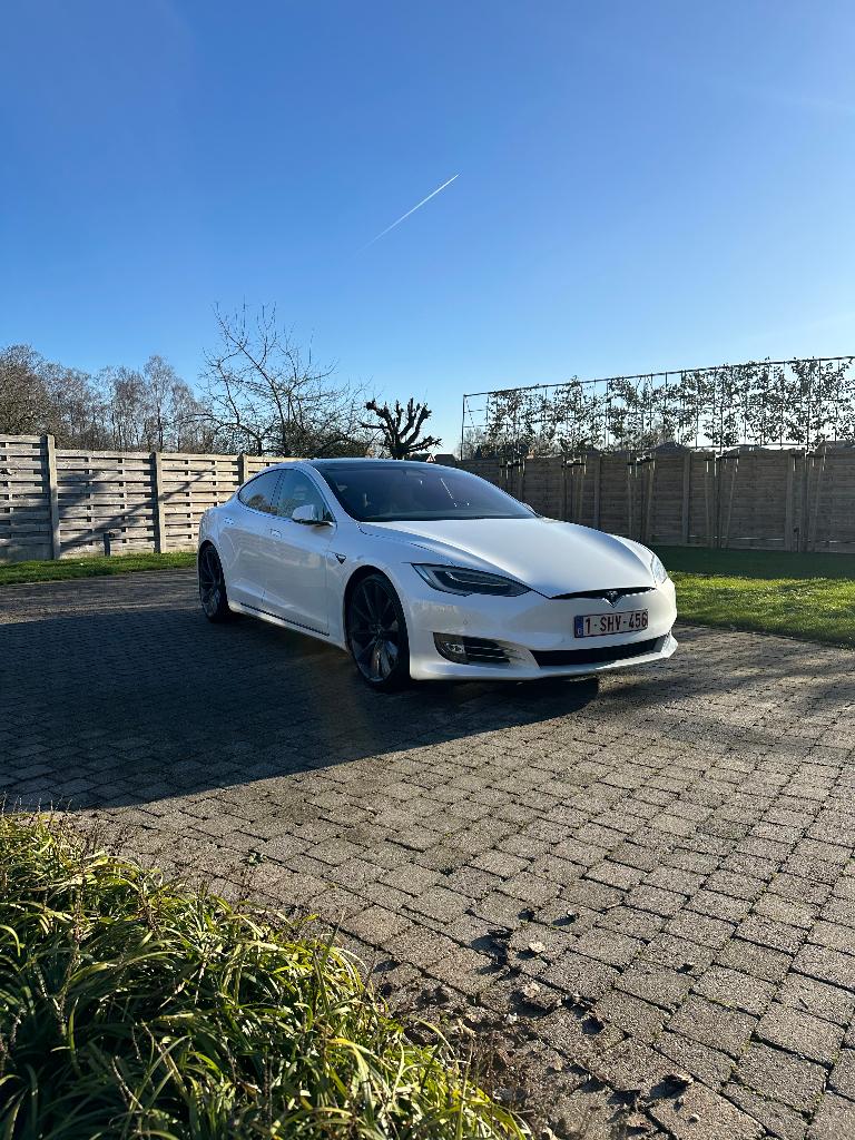 Tesla Model S 90 KW full option  GRATIS SUPERCHARGER, Auto's, Tesla, Particulier, Model S, Elektrisch, Automaat, Wit, Beige, Leder