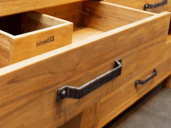 Ensemble d'armoires de salle de bain en teck de luxe | Dispo, Enlèvement ou Envoi