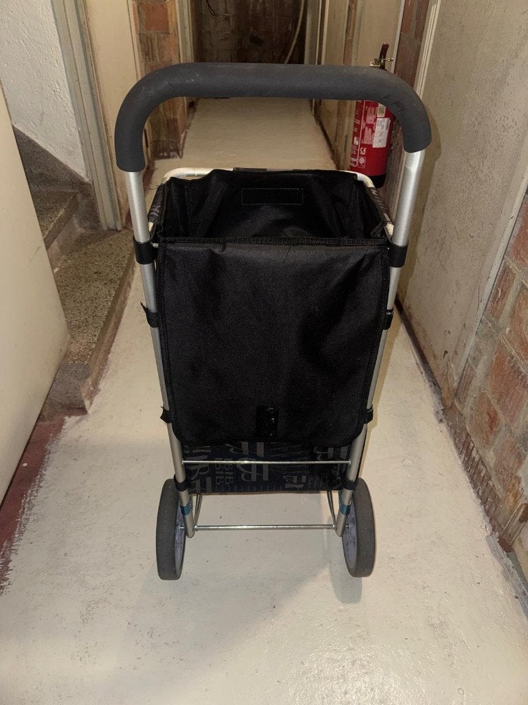 Handige Boodschappentrolley, Ophalen, Gebruikt, Zwart, Wieltjes