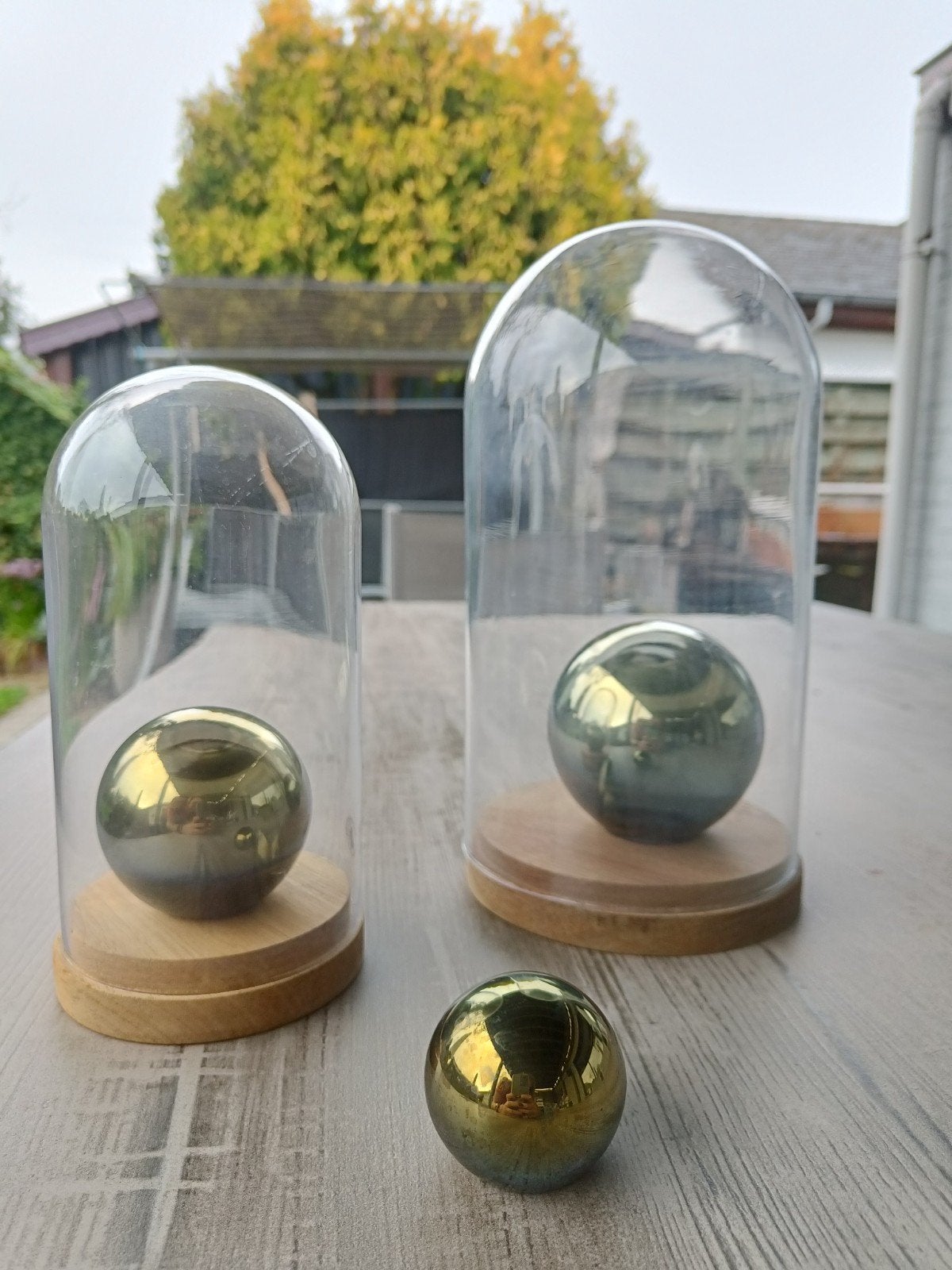 Decoratieve stolpen, Glas, Ophalen of Verzenden, Zo goed als nieuw, Set