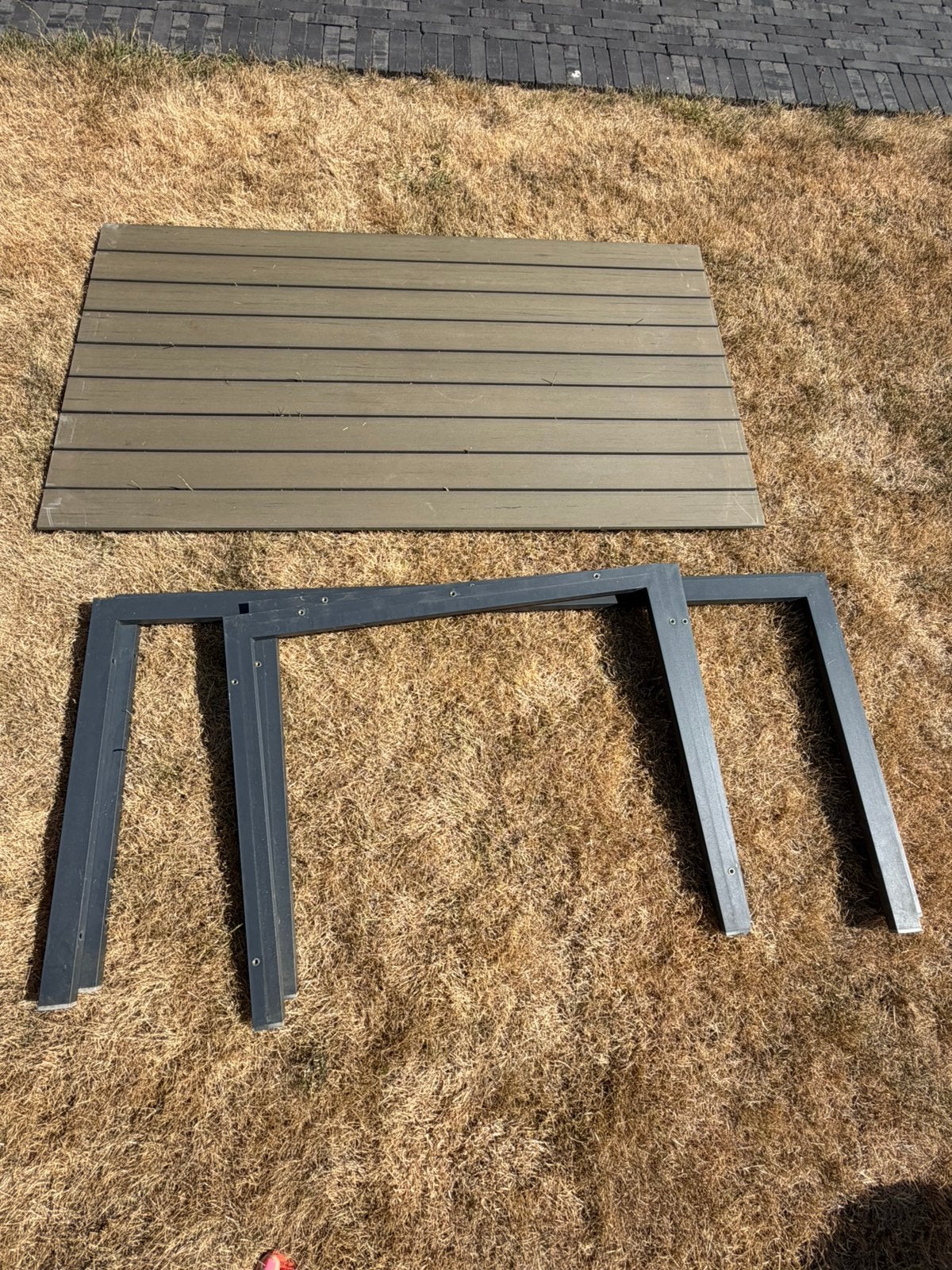 Tuintafel Aluminium met polywood, Jardin & Terrasse, Enlèvement, Utilisé, Rectangulaire, Aluminium