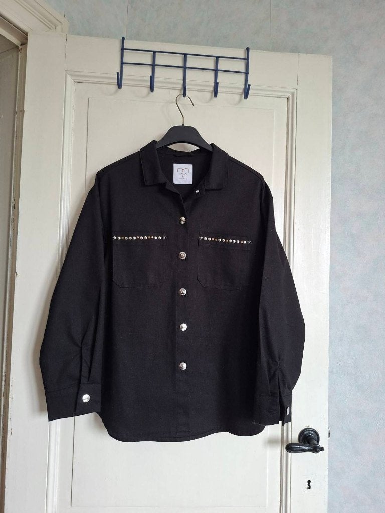 Veste chemise noire - Taille S, Kleding | Dames, Jassen | Zomer, Ophalen, Zwart, Zo goed als nieuw, Maat 36 (S)