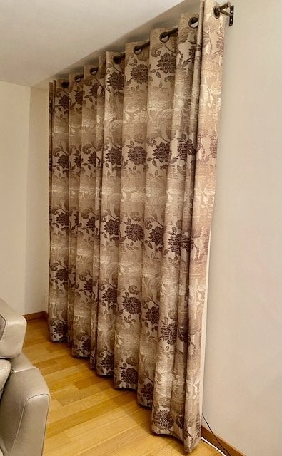 Tentures doublées, Autres types, Enlèvement ou Envoi, 386 cm, Beige