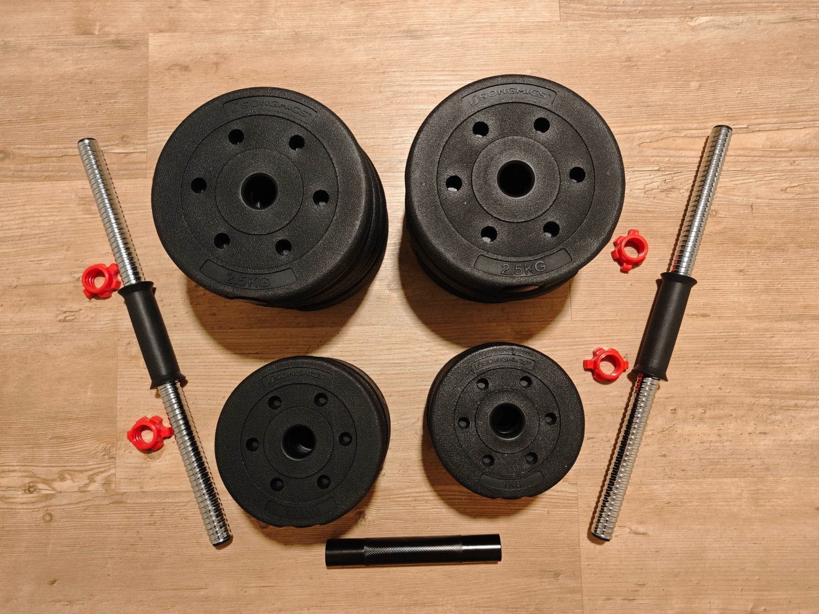 songmics halterset 30 kg, Sport en Fitness, Ophalen, Zo goed als nieuw, Benen, Dumbbell