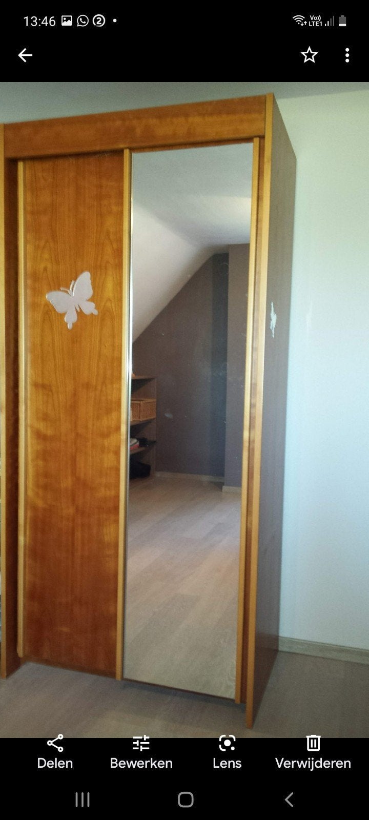 kast met schuifdeuren en spiegel, Ophalen