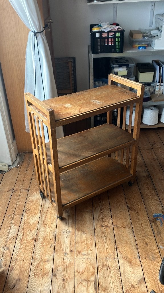 trolley en bois vintage, Casier, Enlèvement, 40 à 60 cm, 50 à 75 cm