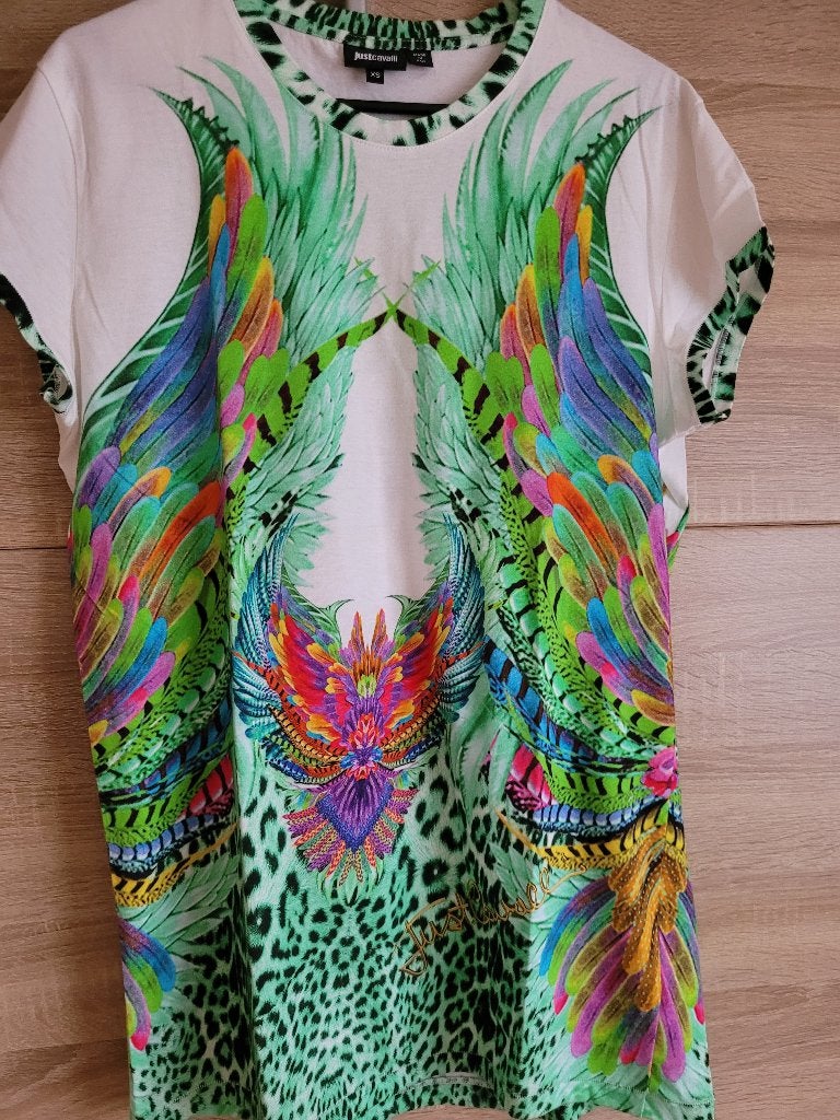 T-shirt Just Cavalli, Wit, Ophalen of Verzenden, Zo goed als nieuw, Korte mouw