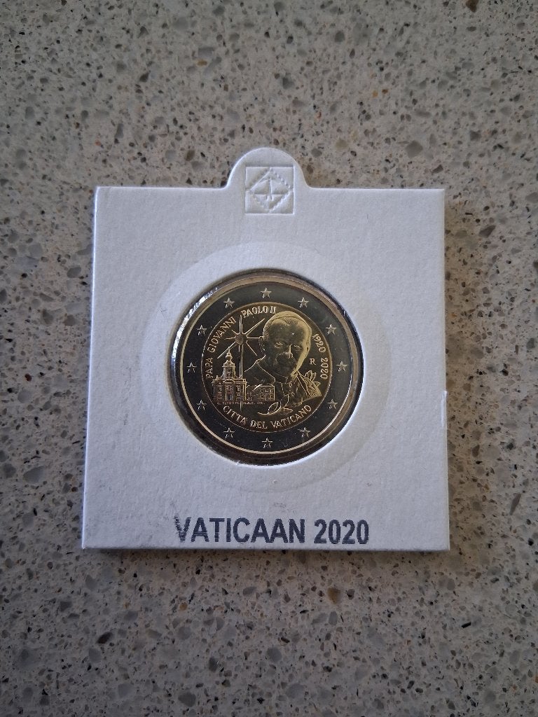 2 euro Vaticaan 2020 Paus Johannes Paulus II, Ophalen of Verzenden, Vaticaanstad, 2 euro, Losse munt