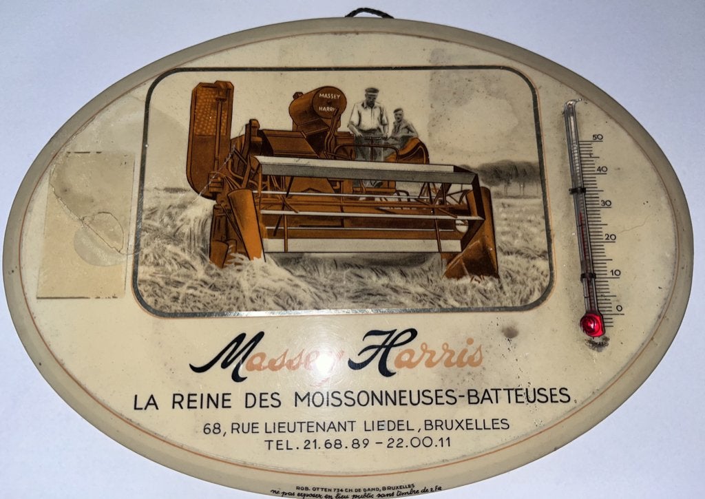 Thermomètre publicitaire Massey-Harris vintage ! Rare/Rare !, Enlèvement ou Envoi, Utilisé, Thermomètre Intérieur