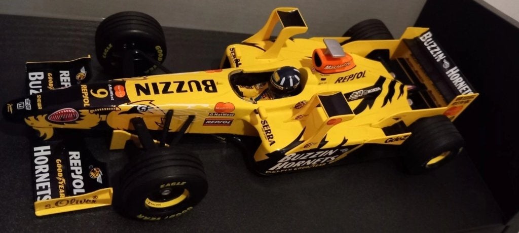 1/18 Jordan 198W Mugen-Honda V10 Tower Wing D. Hill 1998, Ophalen of Verzenden, Nieuw, Auto, MiniChamps