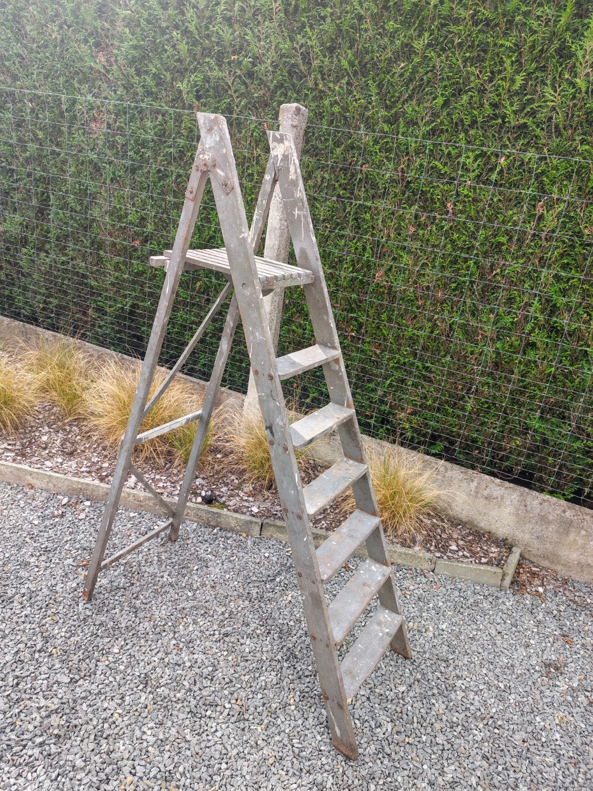 vintage / retro houten Trapladder, Ophalen