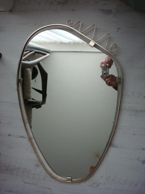MIROIR DESIGN VINTAGE GIO PONTI FONTANA ARTE ITALIE, Enlèvement, Ovale, Moins de 50 cm, Moins de 100 cm