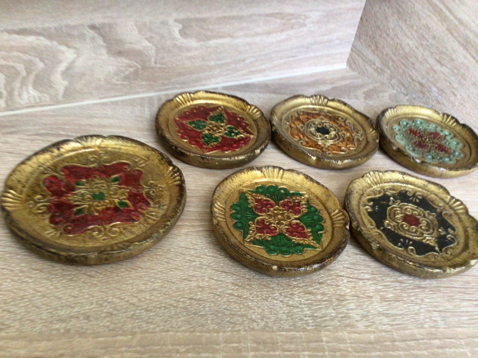 Sous-verres florentins vintage, Maison & Meubles, Accessoires pour la Maison | Sous-verres & Sous-plats, Enlèvement ou Envoi, Comme neuf
