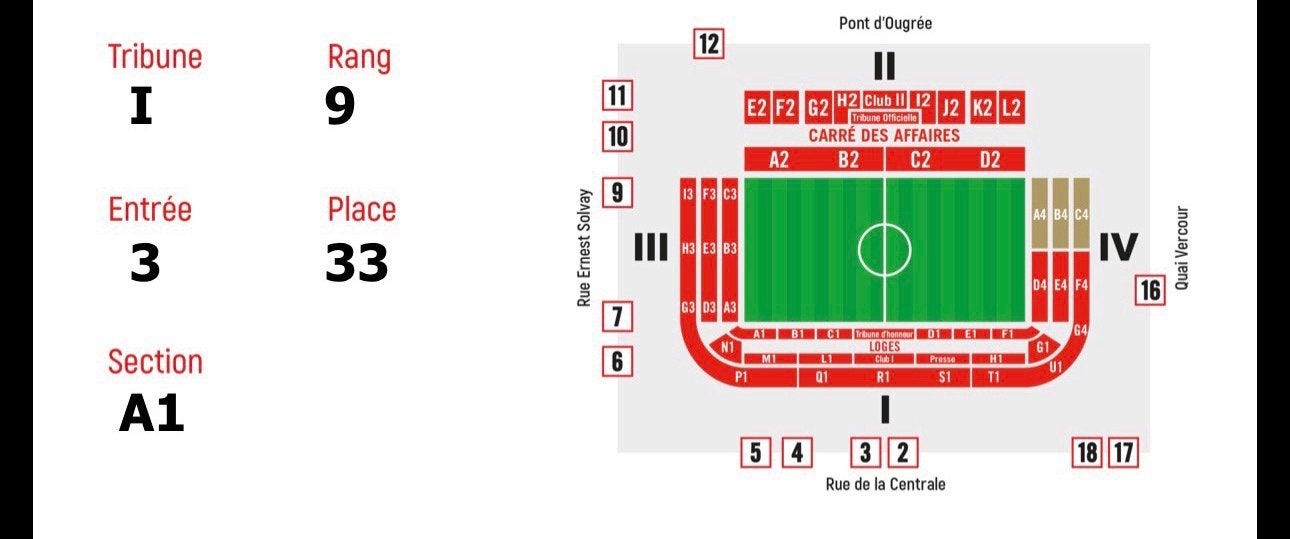 Ticket match football Standard-Juventus, Tickets & Billets, Sport | Football, Une personne
