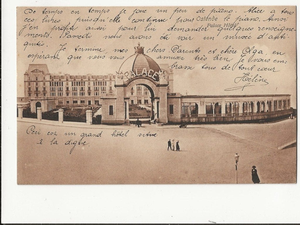 oostende pk palace hotel 1911, Ophalen of Verzenden, Voor 1920, Gelopen, West-Vlaanderen