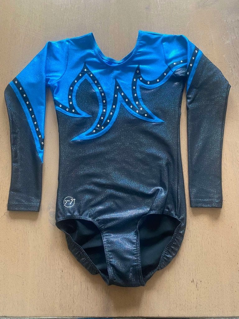 Blauw turnpak - TT gymnastics - maat 152, Blauw, Ophalen of Verzenden, Zo goed als nieuw, Turnpak(je)