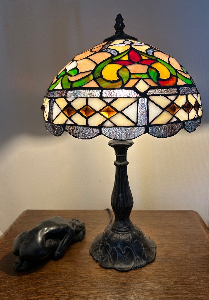 Tiffany lampedaire, Overige materialen, Met schakelaar, Art deco, 47 cm
