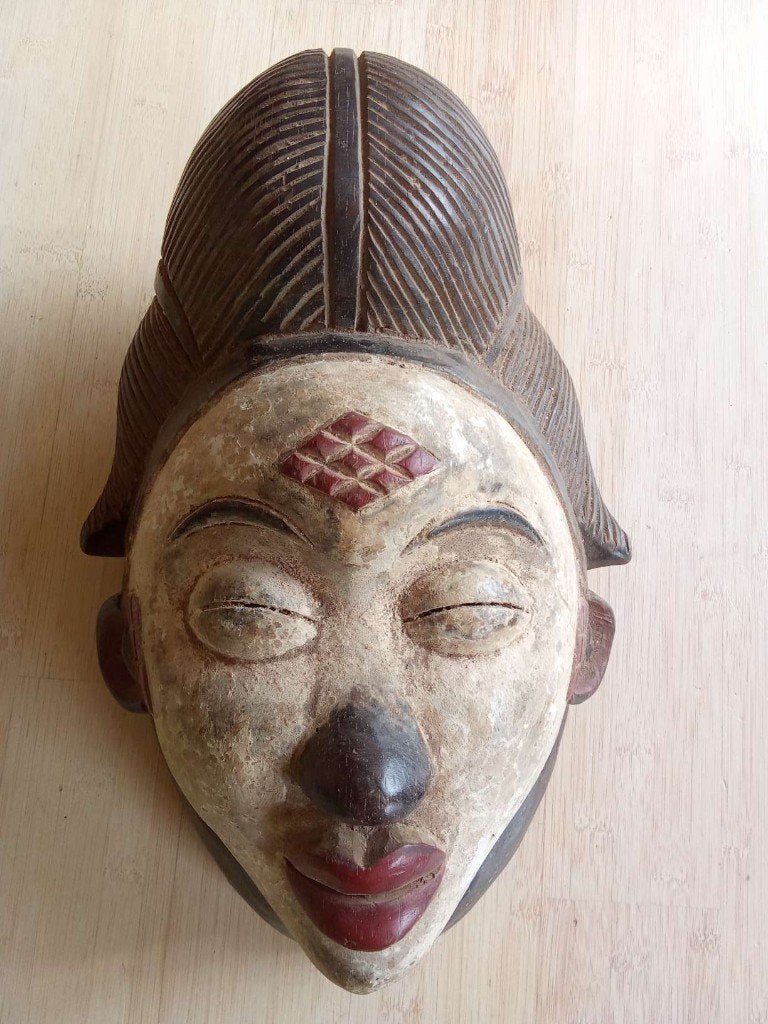 Afrikaanse maskers de Songye groep Congo - Kinshasa (10)., Hout, Afrika, Masker, Handgemaakt