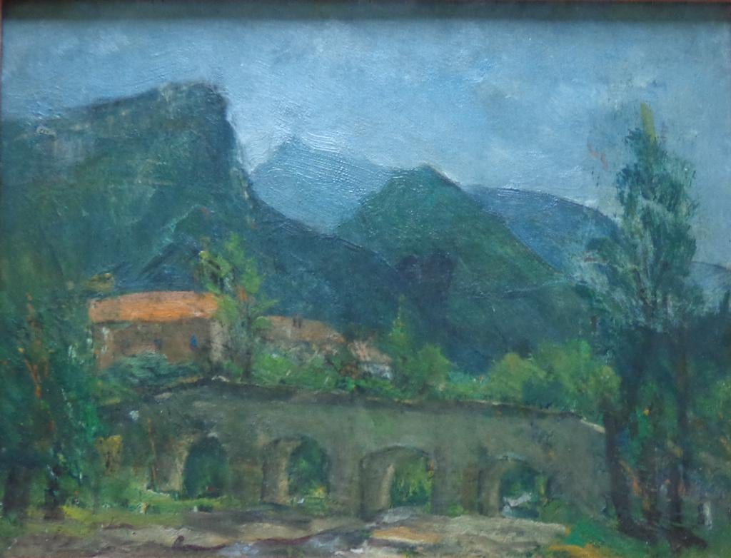 ONBEKEND / PORTE DE NAVA / OLIEVERF PANEEL / 36x44cm / KADER, Antiek en Kunst, Kunst | Schilderijen | Modern, Ophalen of Verzenden