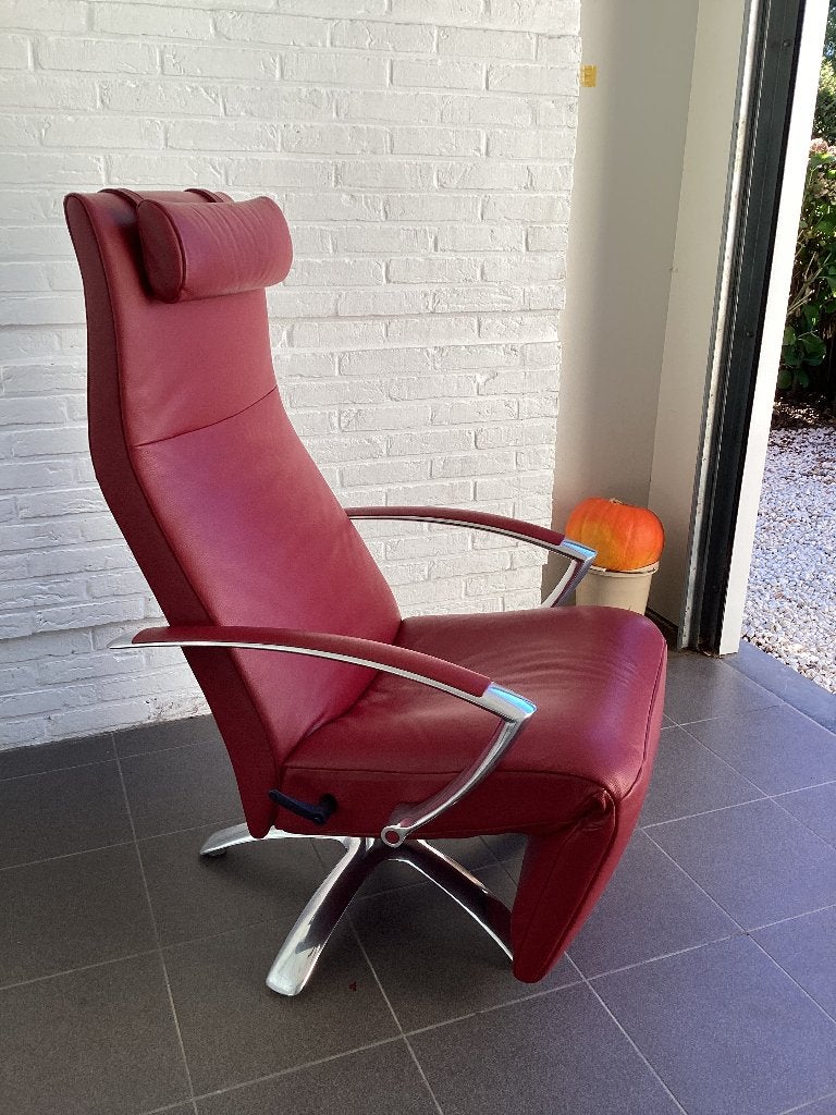 Luxe Jori relax+kussen Brainbuilder(topdesign), Ophalen, Zo goed als nieuw, Leer, Durlet sede Leolux rolf benz hukla