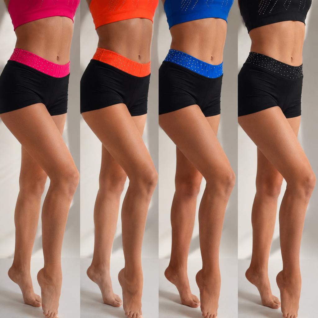 Sportieve Short met Glitterdetails Acro, Gymnastiek & Dans, Sport en Fitness, Turnen, Nieuw, Turnbroekje, Zwart, Ophalen of Verzenden