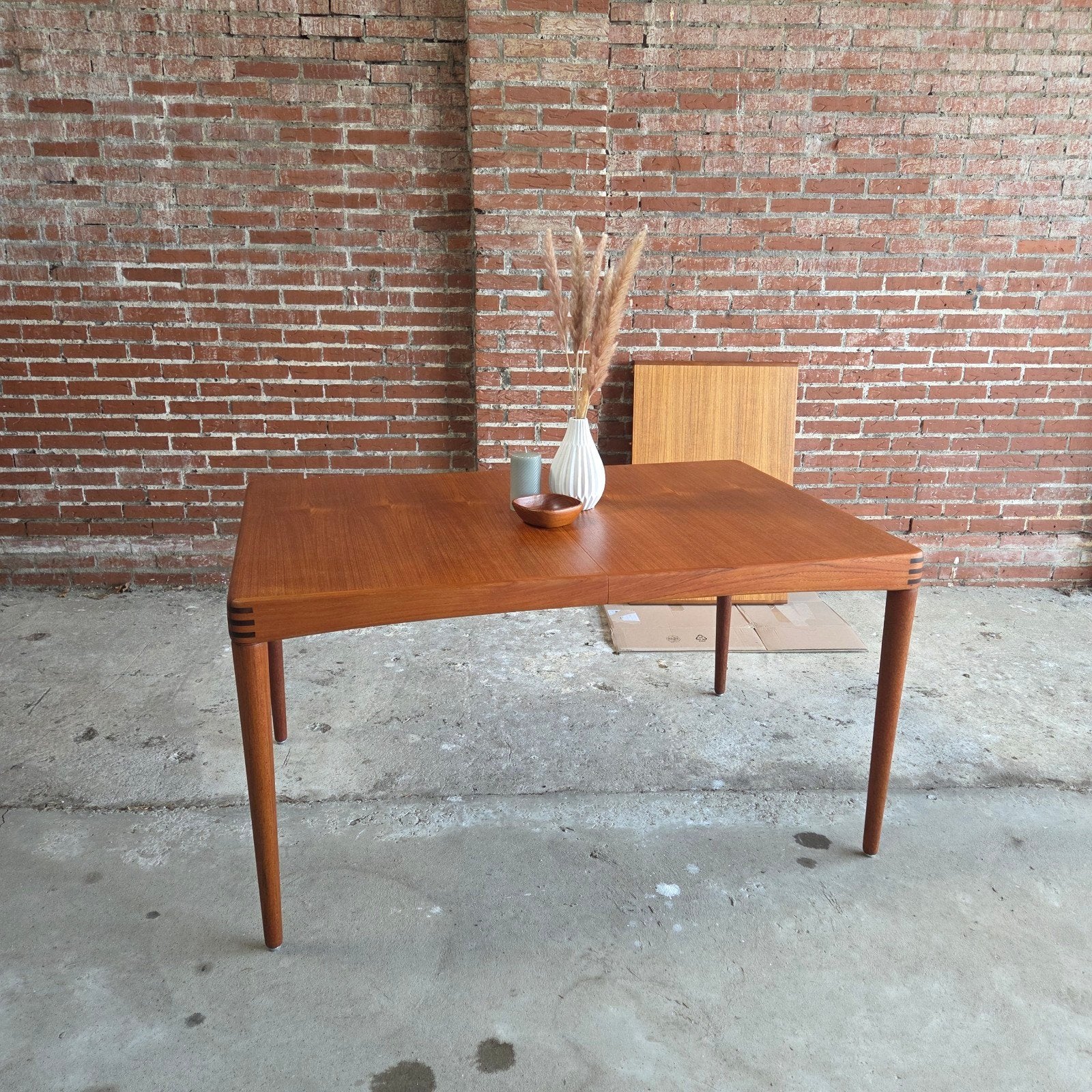 H.W. Klein, Bramin verlengbare tafel + 6 stoelen teak 60's, Ophalen, Zo goed als nieuw, Scandinavisch, Wegner, Danish, Mid Century