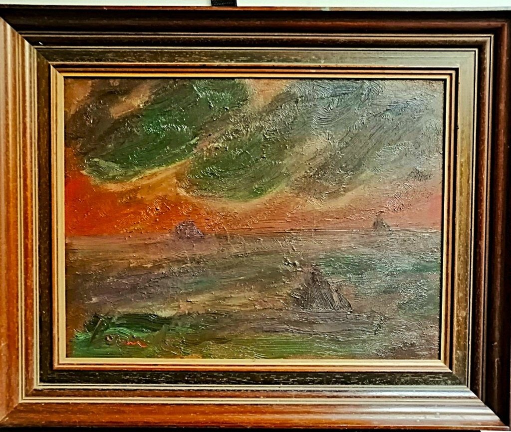 Constant Permeke « ambiance du soir » huile sur toile, Antiquités & Art, Envoi, Expressionniste, Peinture à l'huile, Toile
