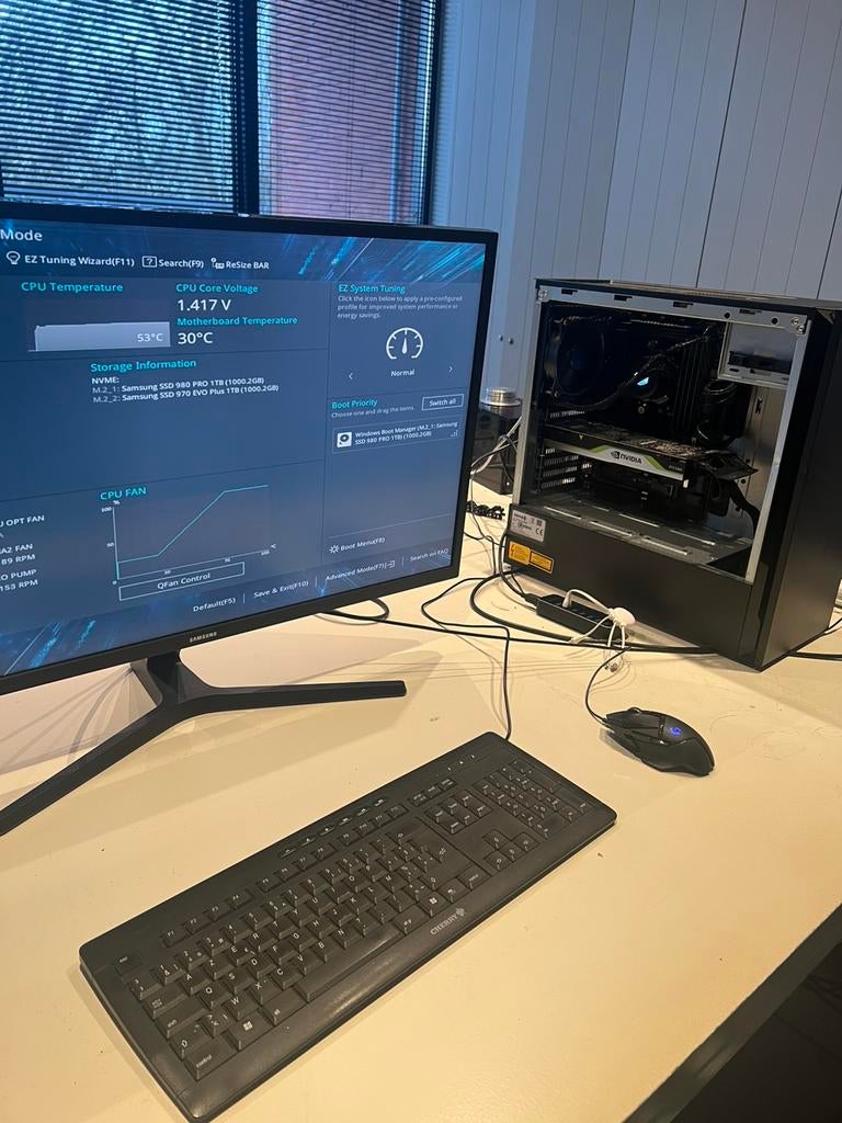 Ryzen 9 5950X Workstation – RTX 5000 – 64GB watergekoeld, Ophalen, Gebruikt