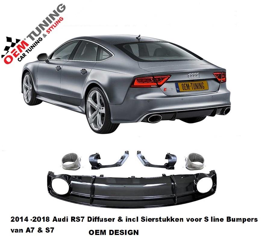 Diffuser geschikt voor A7 S7 | RS-Style | 14 – 18 | S-Line |, Neuf, Arrière, Audi, Enlèvement ou Envoi