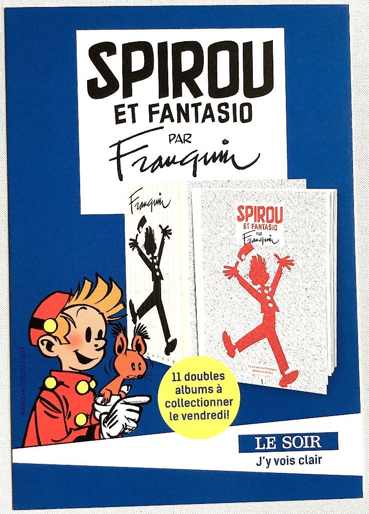Spirou et Fantasio Franquin Le Soir carte postal 2013, Envoi, 1980 à nos jours, Non affranchie