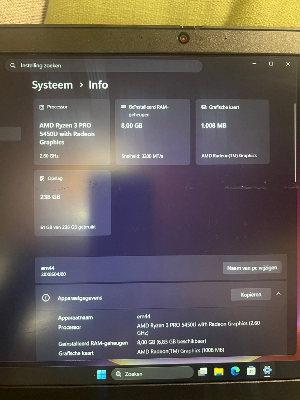 Te Koop: LenovoThinkPad Ryzen 3 PRO 5450u, Computers en Software, Monitoren, Ophalen, Full HD, USB-C, 15,6"