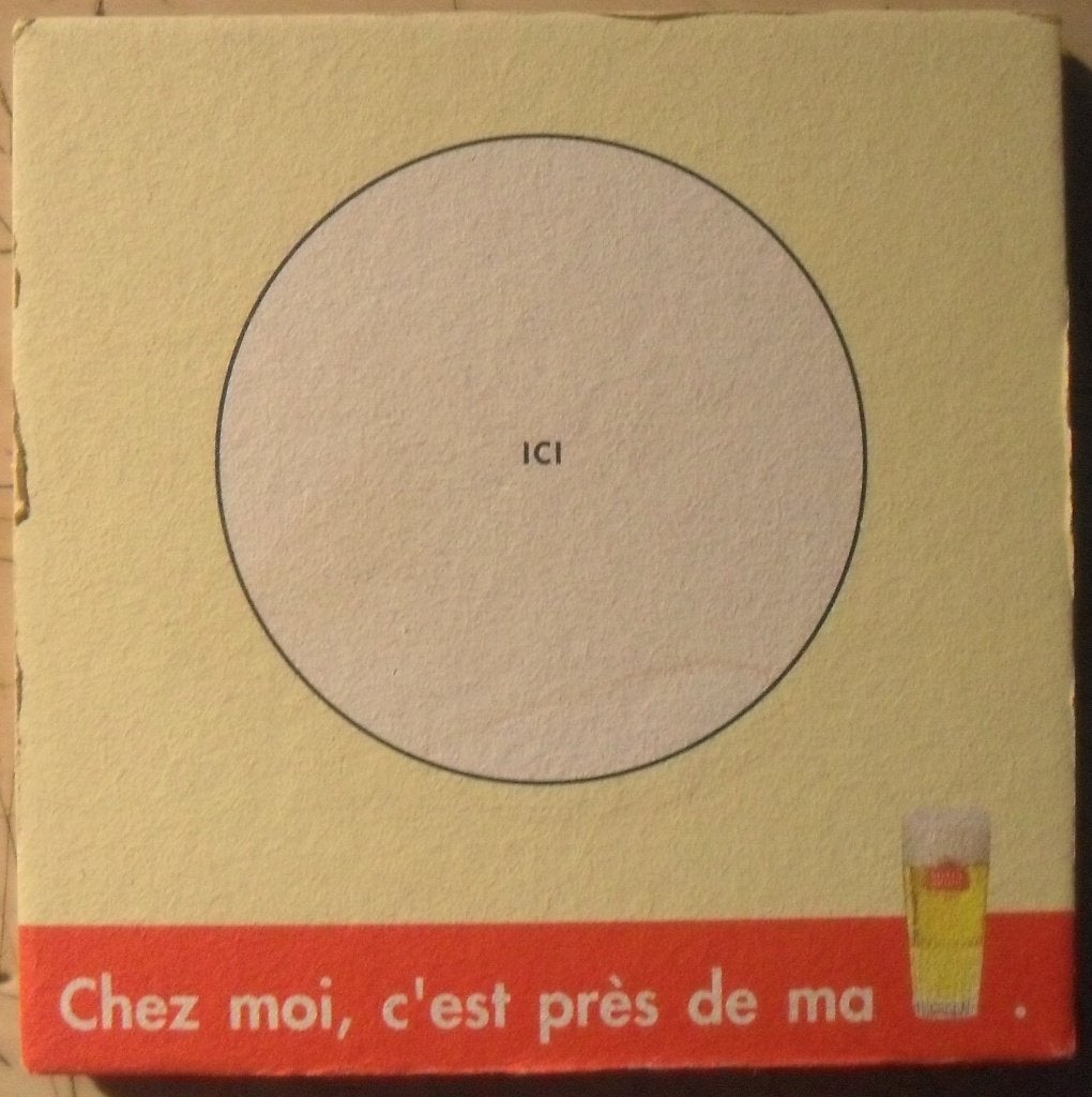 Sous-bock Stella Artois "Chez moi, c'est près de ma...", Verzamelen, Ophalen of Verzenden, Viltje(s), Stella Artois
