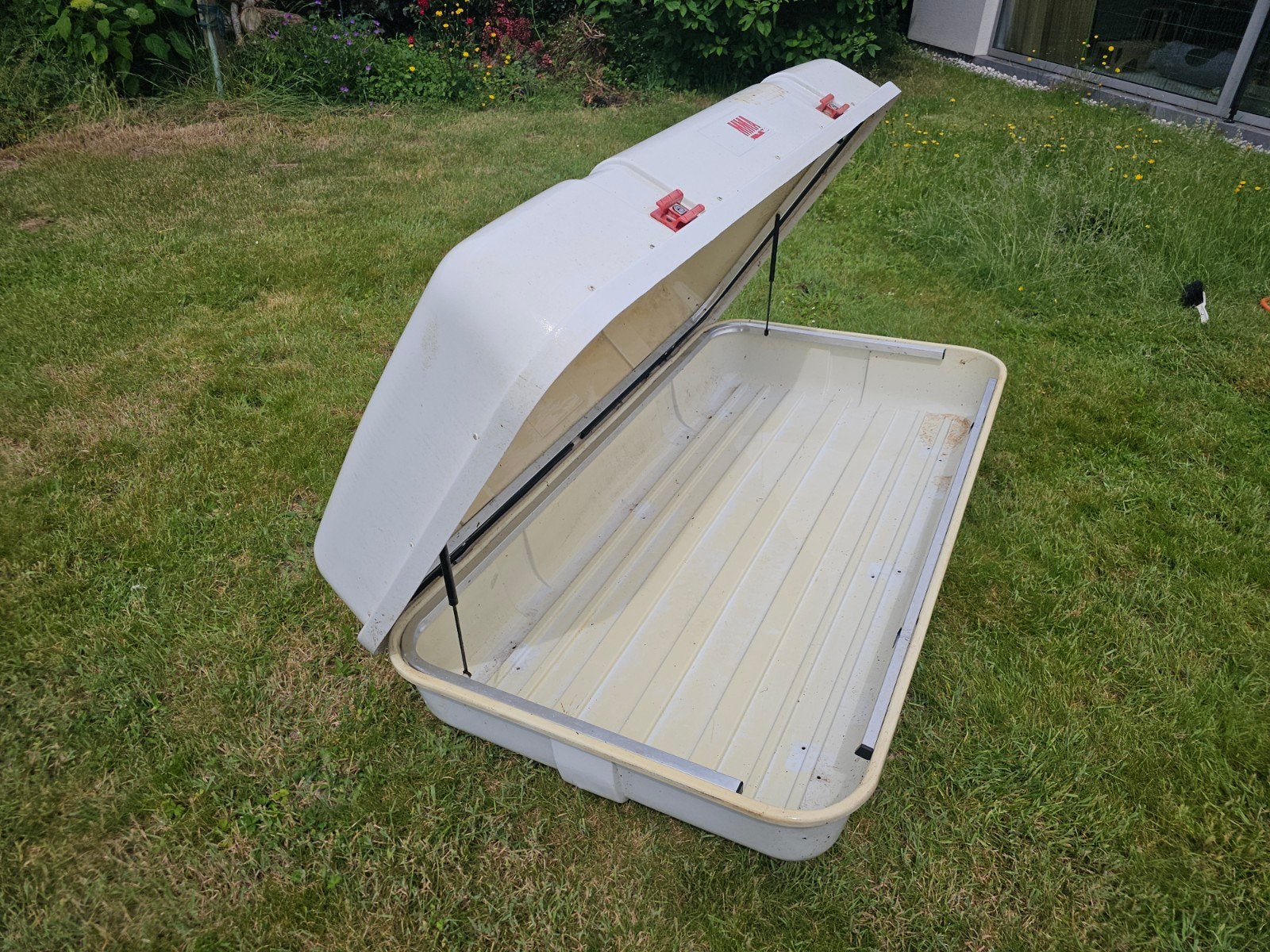 Coffre de toit Fiamma +400L en bon état, Caravanes & Camping, Enlèvement