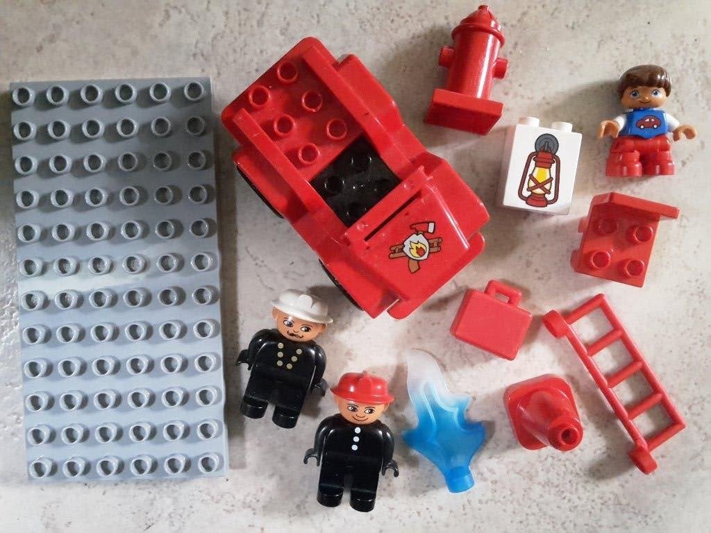Leuke LEGO Duplo brandweer set, 13 stukken, Kinderen en Baby's, Ophalen of Verzenden, Zo goed als nieuw, Duplo