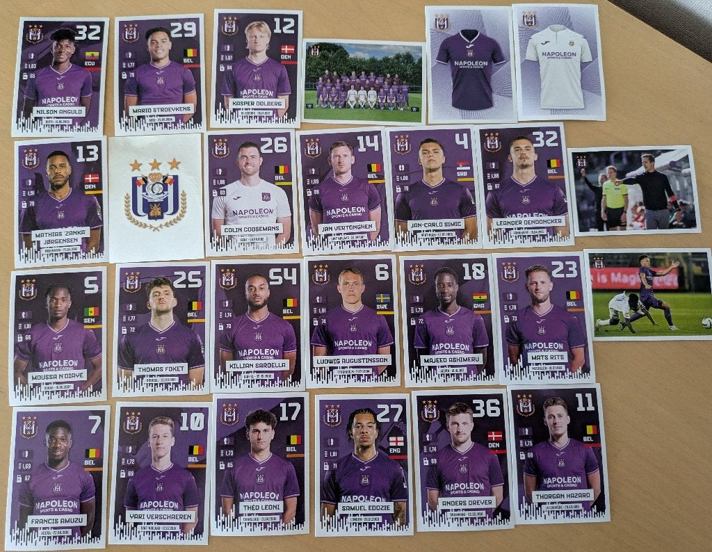 PANINI FOOTBALL 2024/25 RSC ANDERLECHT 26x STICKERS voetbal, Ophalen of Verzenden, Nieuw
