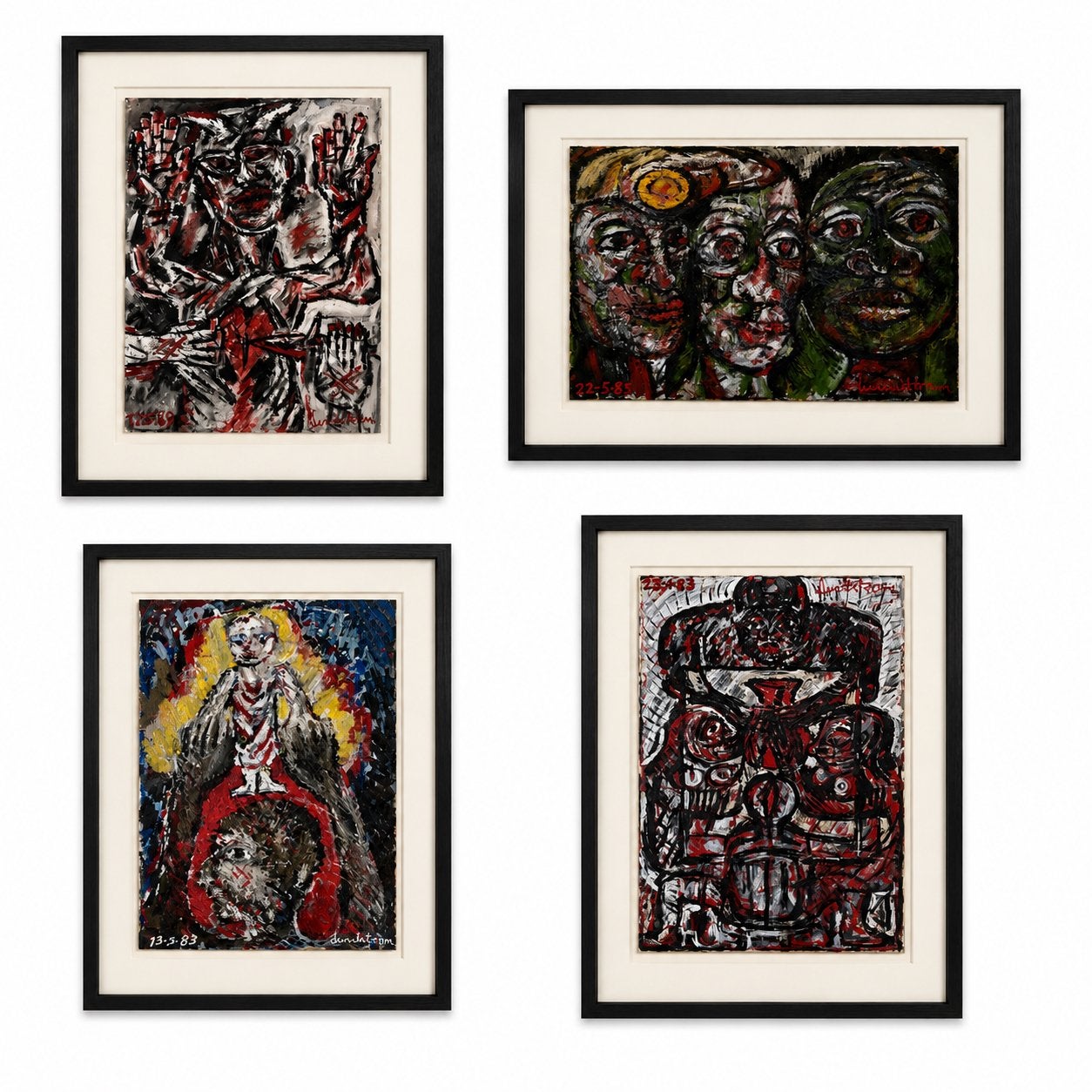 Bengt Lindström – Collectie van 4 -toegeschreven aan-, Antiquités & Art, Art | Peinture | Moderne, Enlèvement, Peinture à l'huile