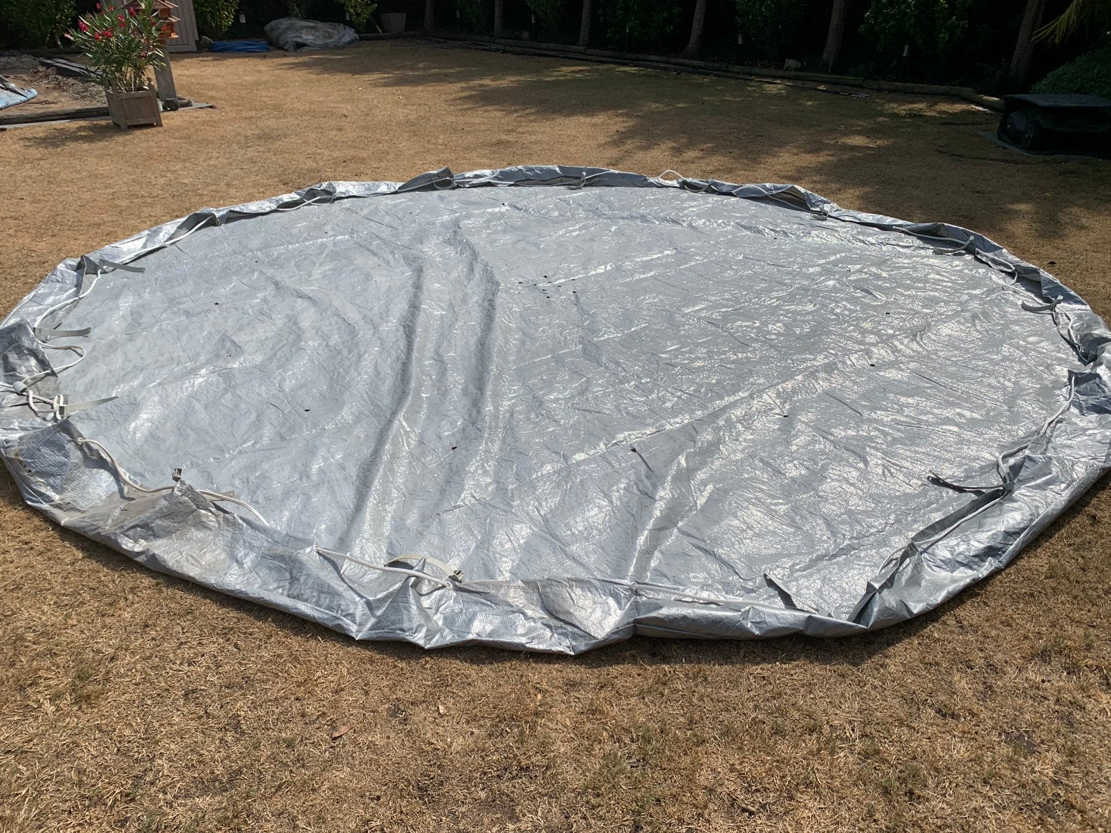 Intex Deluxe Zwembad afdekzeil 4m88, Ophalen, Gebruikt, Afdekzeil