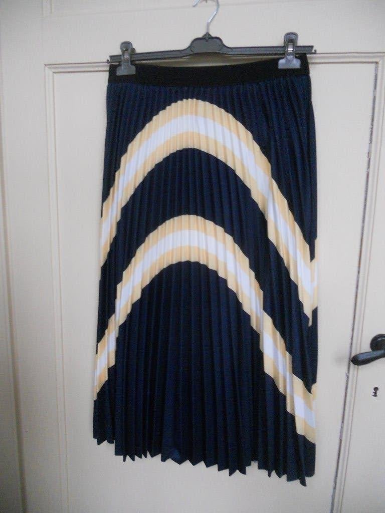VINTAGE PLISSEROK JAN WELVAERT medium, Maat 38/40 (M), Blauw, Ophalen of Verzenden, Zo goed als nieuw