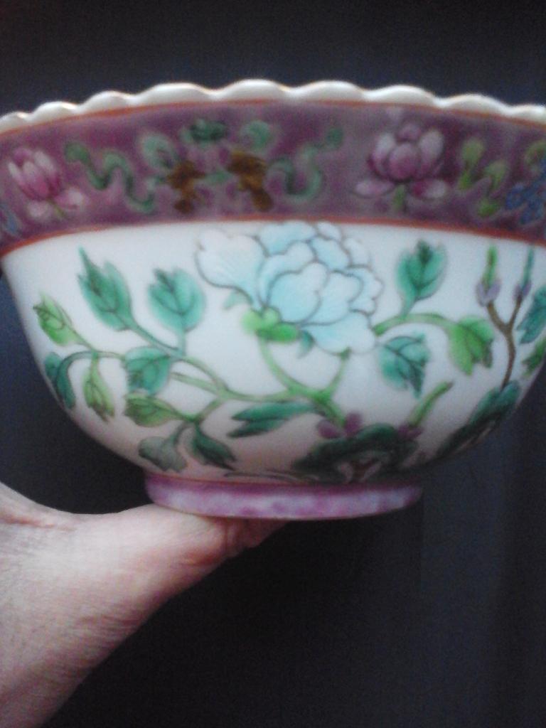 Bol  porcelaine chinoise Nyonya/Peranakan" 1880s, Antiquités & Art, Enlèvement ou Envoi