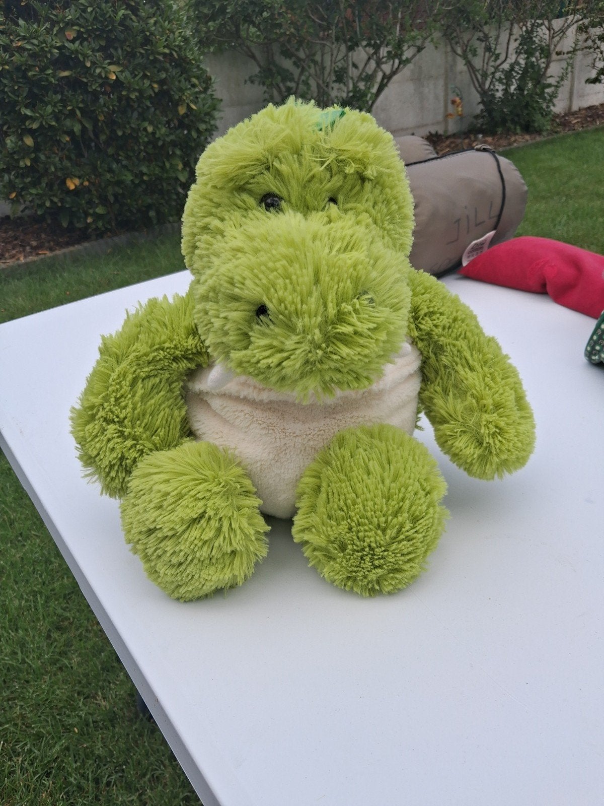 Dinoknuffel met kersenpitkussen, Ophalen of Verzenden