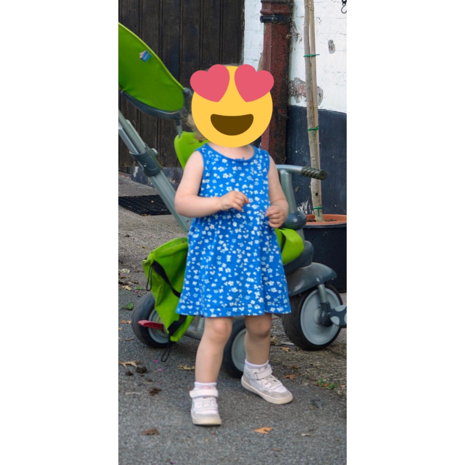 Blauw kleedje met witte bloemetjes - Maat 92 - Blue seven, Ophalen, Blauw