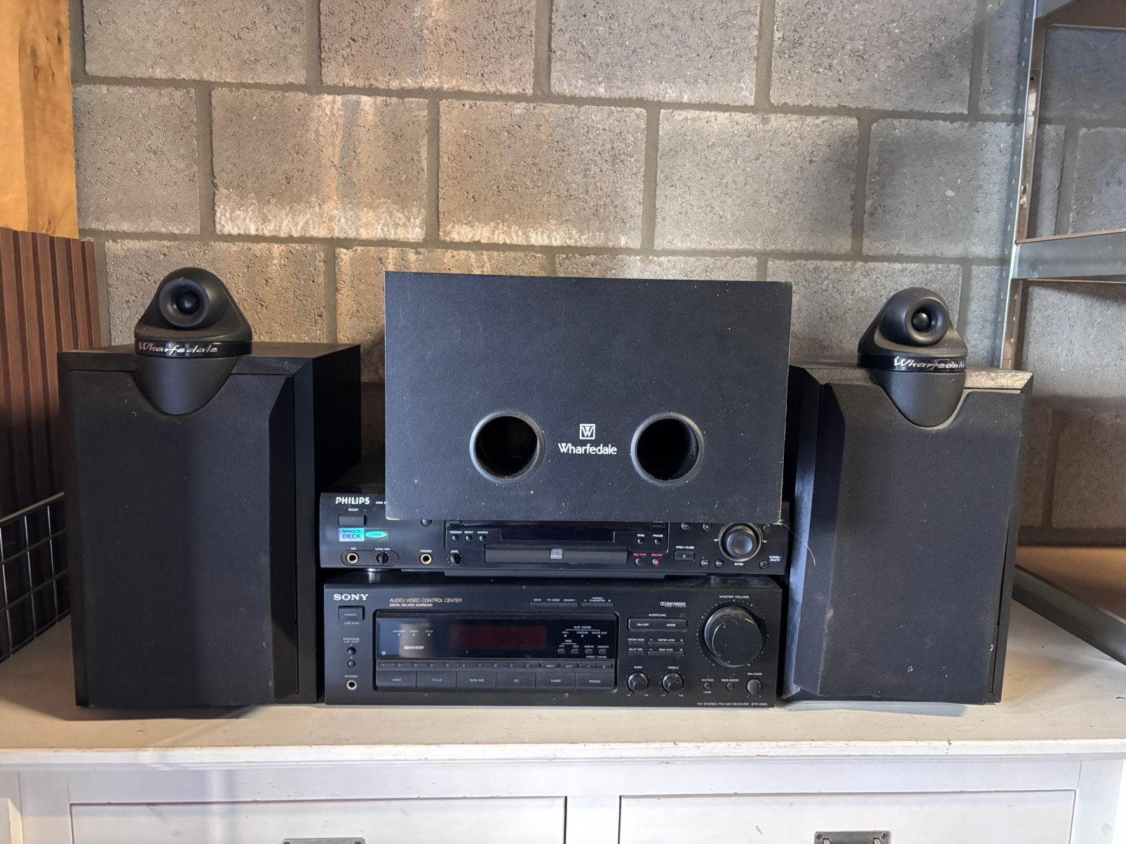 Complete vintage stereoset, Sony en Philips alles werkt, Ophalen, Zo goed als nieuw, Philips
