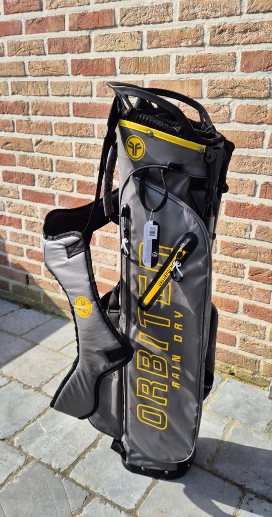 Sac de golf ORBITER RAIN DRY avec trépied neuf gris jaune, Enlèvement, Neuf, Club, Autres marques