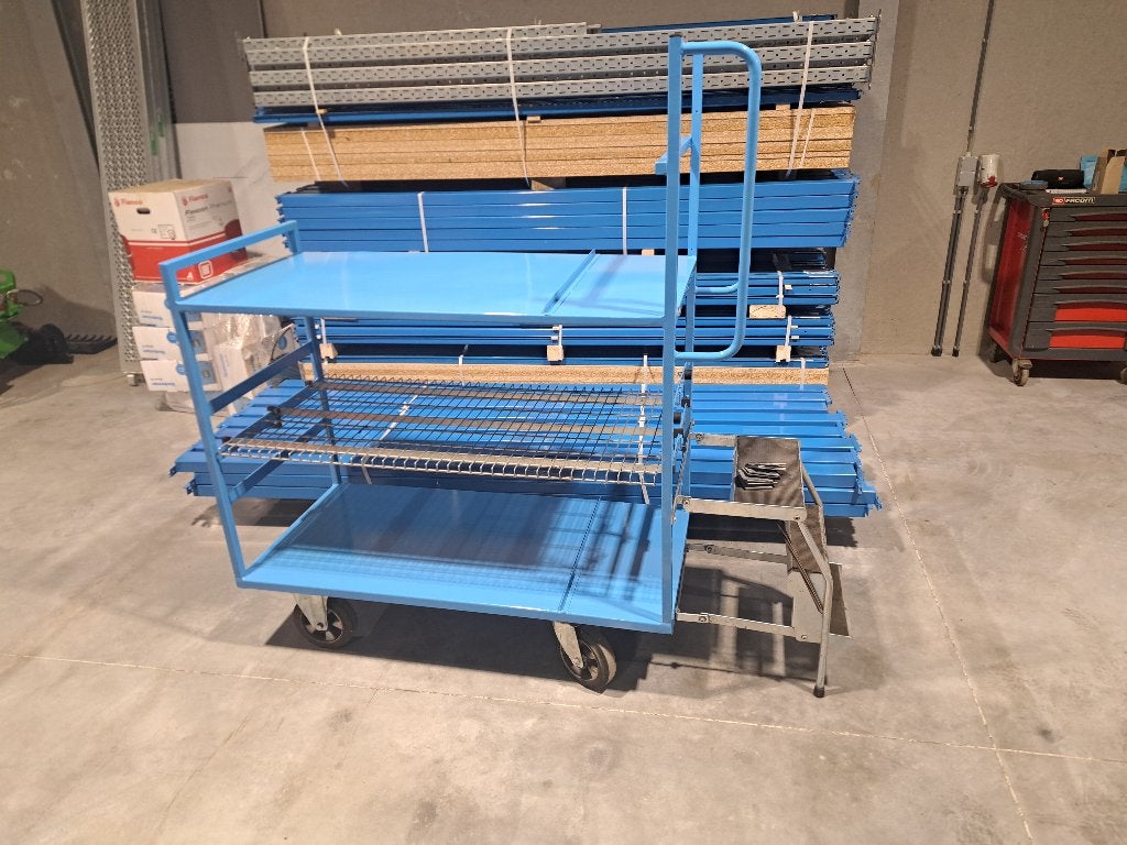 Magazijnkar met trap, Doe-het-zelf en Bouw, Ophalen, Zo goed als nieuw, Steekwagen