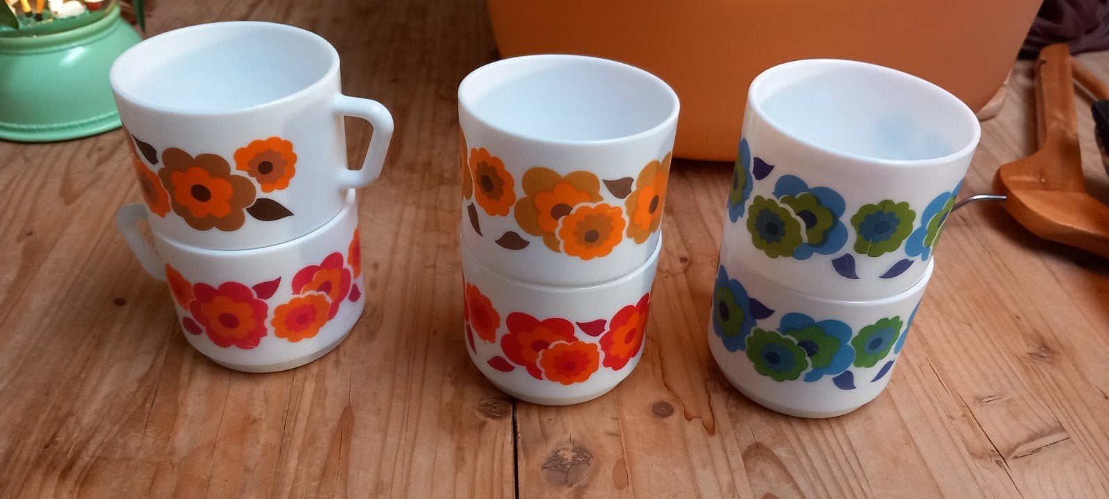 Vintage tassen, Ophalen