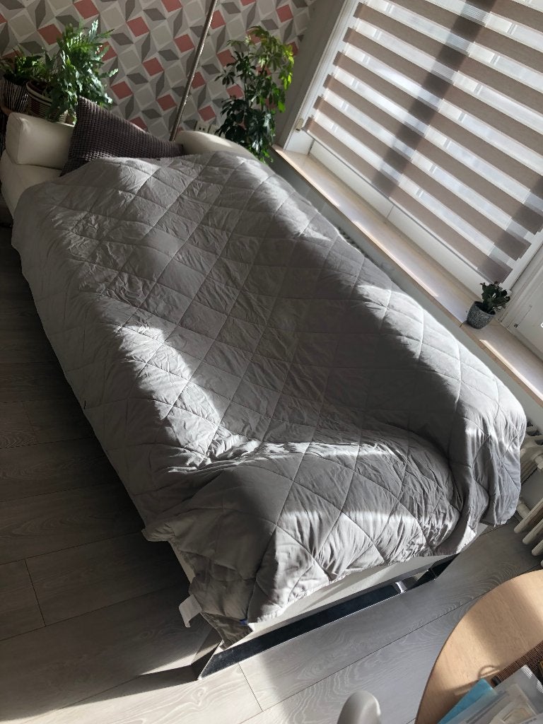 Nieuw en ongebruikt verzwaringsdeken 5kg, Ophalen, Tweepersoons, Grijs, Deken of Dekbed