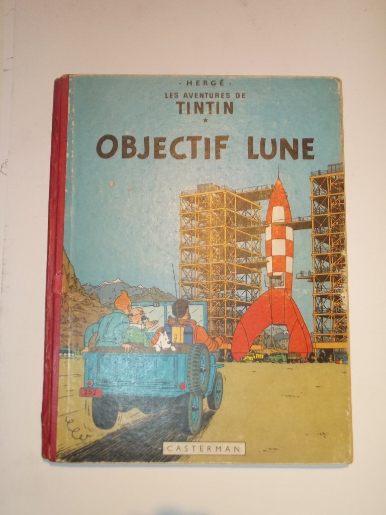 tintin Objectif Lune, Livres, BD, Une BD, Enlèvement ou Envoi, Utilisé, Hergé.