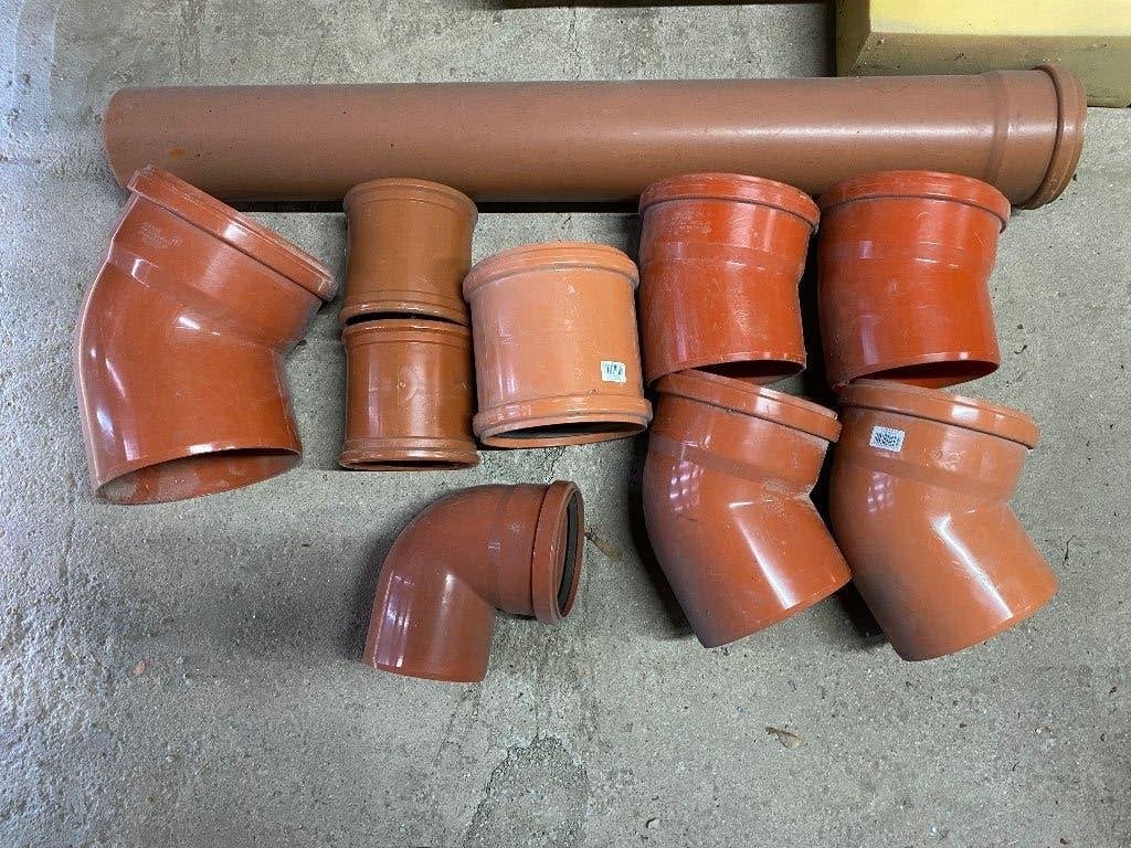Lot PVC égouttage orange à joint (Neuf) – Ø 125 / 160 / 200, Enlèvement, Neuf, PVC, Coudes